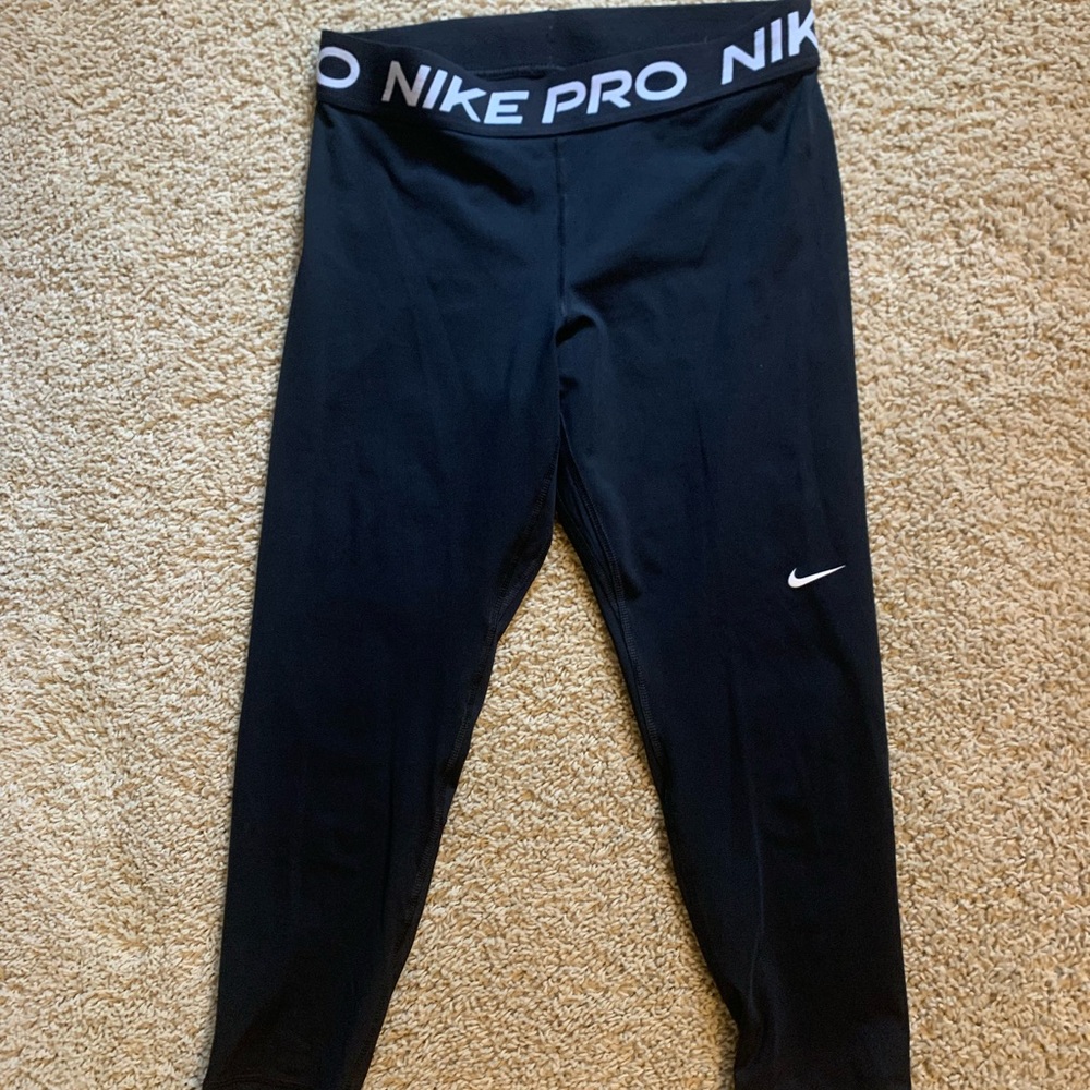 Nike Kids Black Leggings with Logo Waistband
